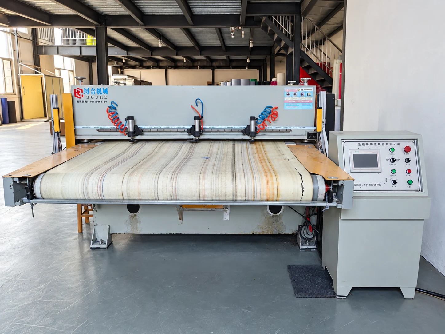 Industrial felt material processing line
