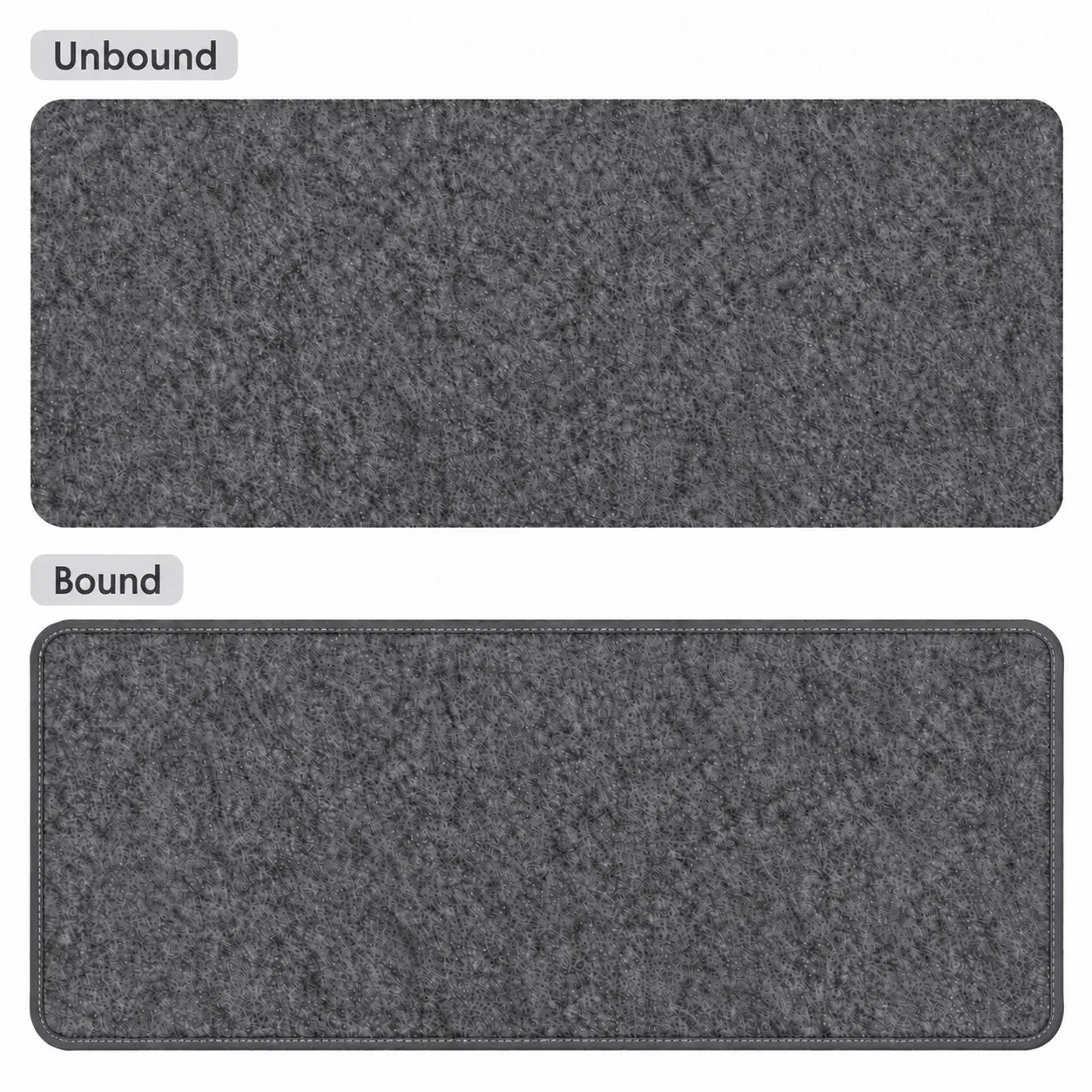 Dark Gray felt underlay, bound and unbound