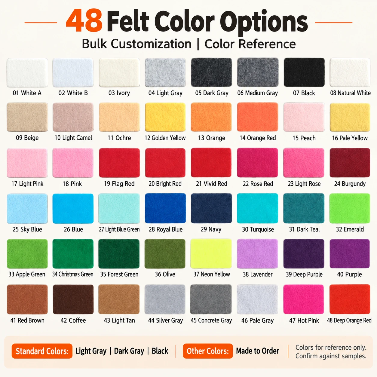 48-color felt Color Card
