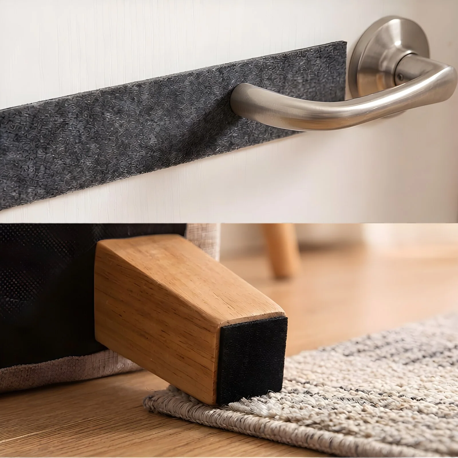 Felt strips used for door-handle and furniture-leg protection